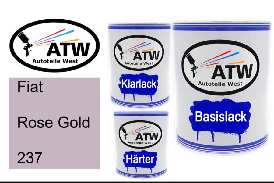 Fiat, Rose Gold, 237: 1L Lackdose + 1L Klarlack + 500ml Härter - Set, von ATW Autoteile West.